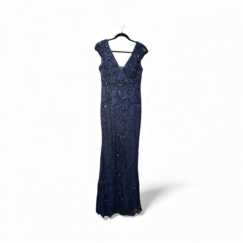 Sophisticated Midnight Blue Backless Dress